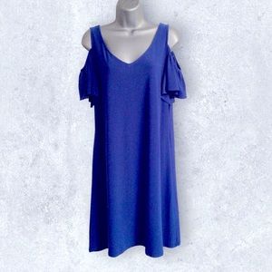 MSK cold shoulder dress in bright blue